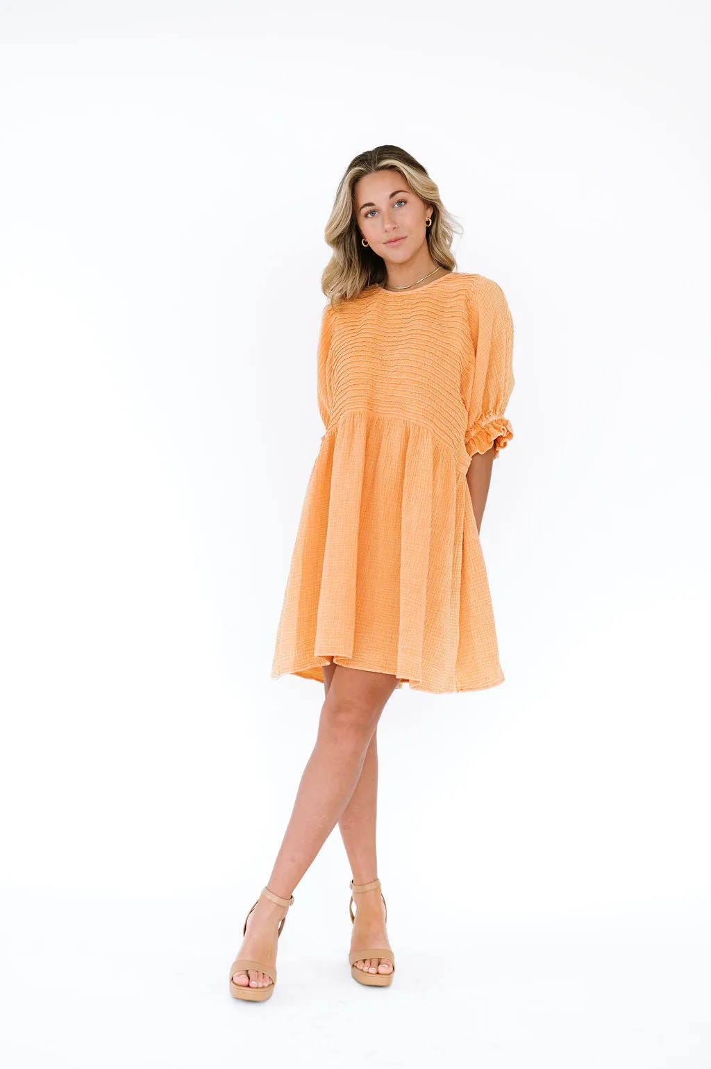 Mandy Dress in Tangerine