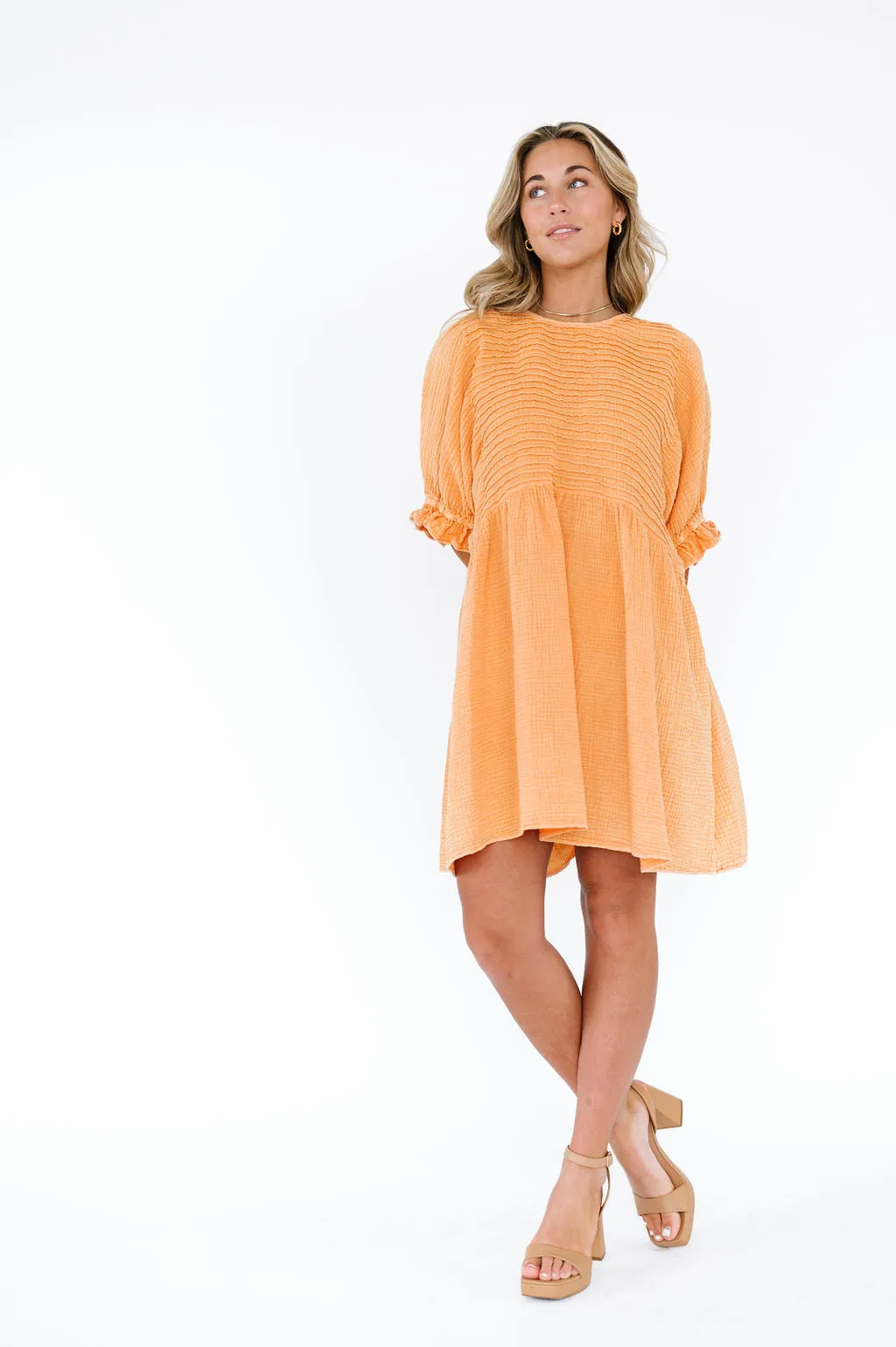 Mandy Dress in Tangerine