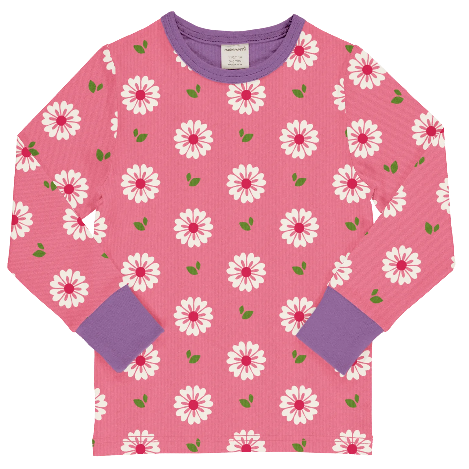 Maxomorra Flowers Organic Cotton Long Sleeved Top