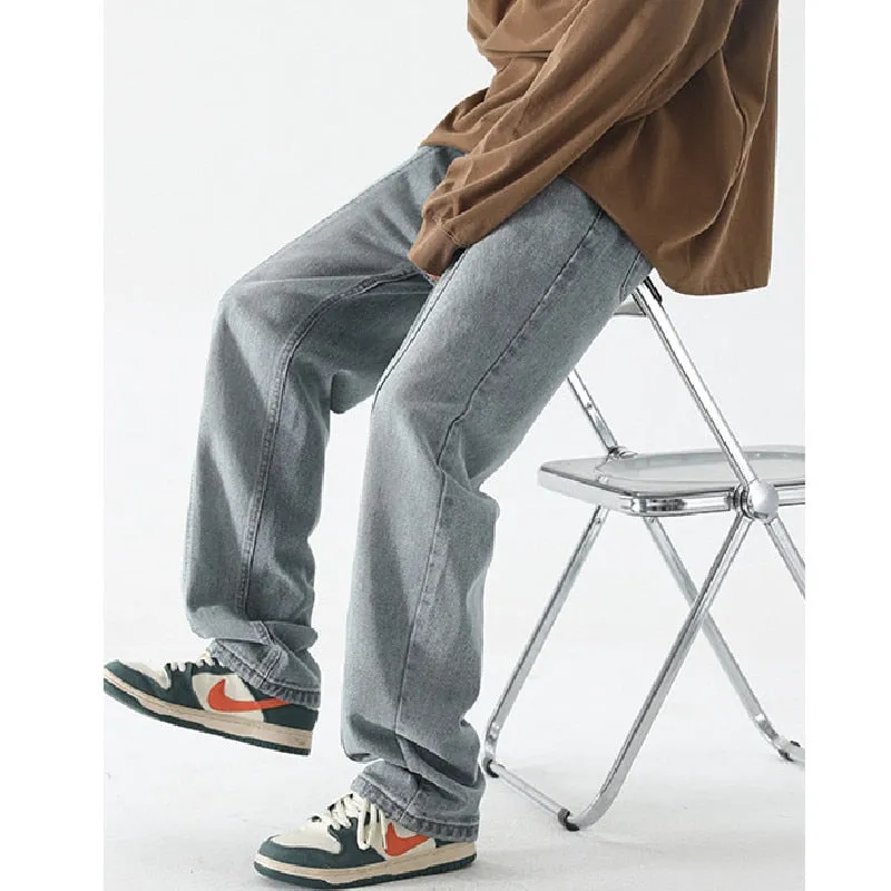 Men's Retro Summer Fashion Straight Leg Loose Long Jeans Trousers