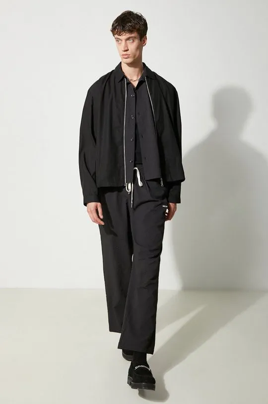 MKI MIYUKI ZOKU trousers Seersucker Trousers men's black color SEERSUCKER.TROUSERS