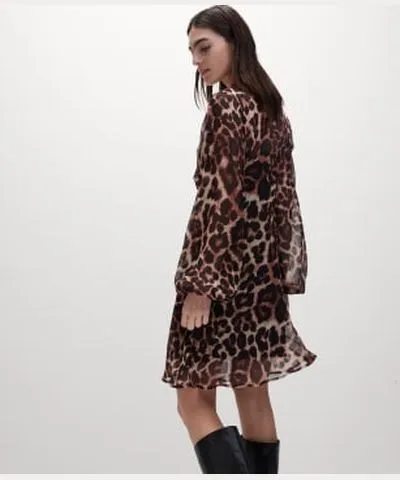 M&S Collection Womens M&S Collection Chiffon Animal Print Mini Waisted Dress