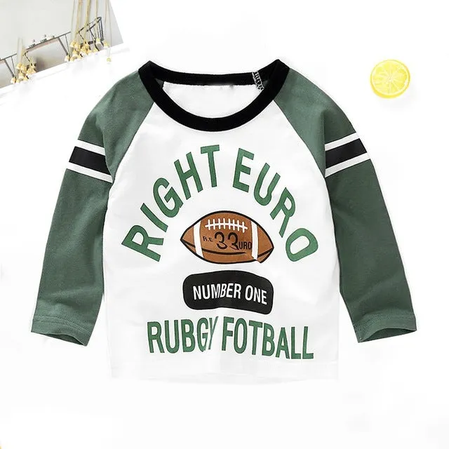 New Spring Boys Girls T Shirts Children Tees Boy Girl Long Sleeve Shirts Cotton Kids Tops Baby Clothing 12M-8Y Casual