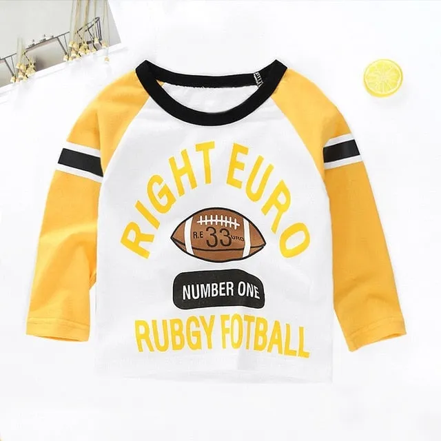 New Spring Boys Girls T Shirts Children Tees Boy Girl Long Sleeve Shirts Cotton Kids Tops Baby Clothing 12M-8Y Casual