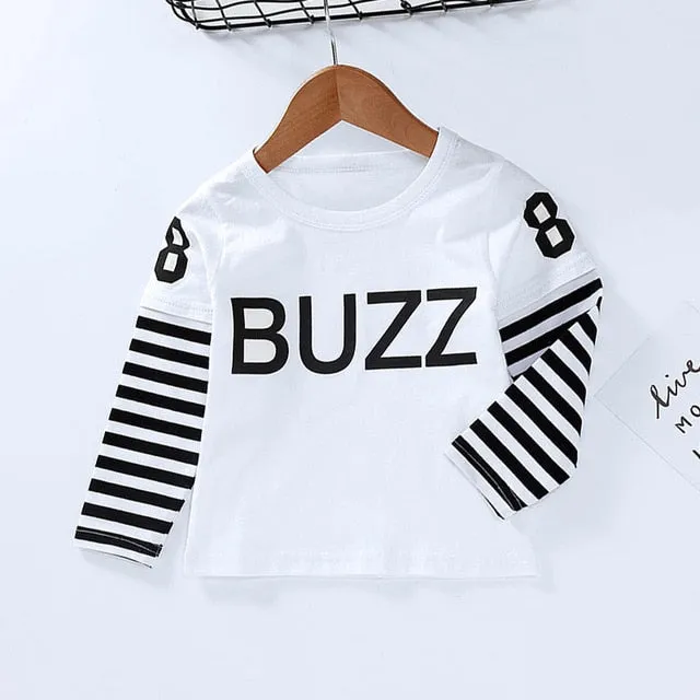 New Spring Boys Girls T Shirts Children Tees Boy Girl Long Sleeve Shirts Cotton Kids Tops Baby Clothing 12M-8Y Casual