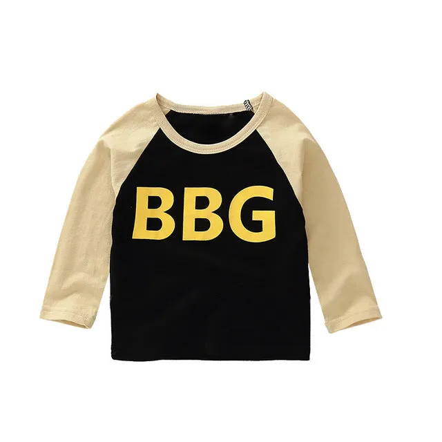 New Spring Boys Girls T Shirts Children Tees Boy Girl Long Sleeve Shirts Cotton Kids Tops Baby Clothing 12M-8Y Casual