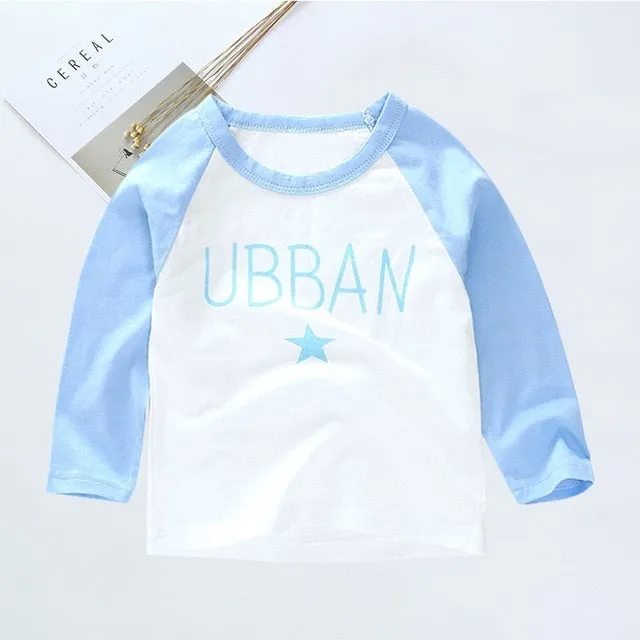 New Spring Boys Girls T Shirts Children Tees Boy Girl Long Sleeve Shirts Cotton Kids Tops Baby Clothing 12M-8Y Casual