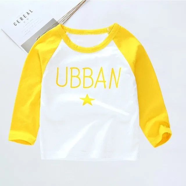 New Spring Boys Girls T Shirts Children Tees Boy Girl Long Sleeve Shirts Cotton Kids Tops Baby Clothing 12M-8Y Casual