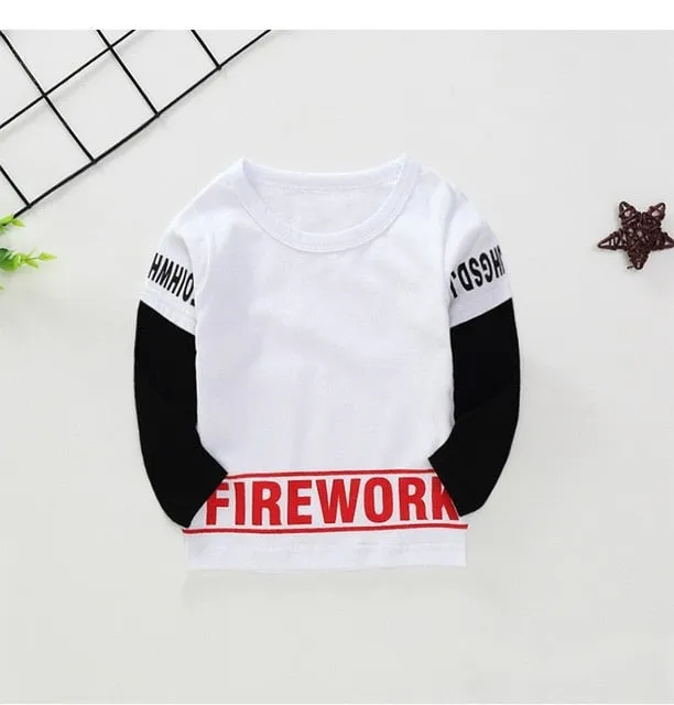 New Spring Boys Girls T Shirts Children Tees Boy Girl Long Sleeve Shirts Cotton Kids Tops Baby Clothing 12M-8Y Casual