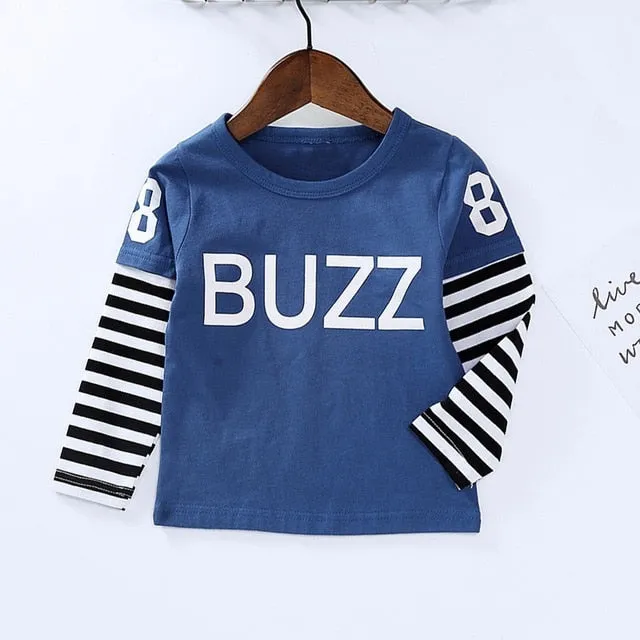 New Spring Boys Girls T Shirts Children Tees Boy Girl Long Sleeve Shirts Cotton Kids Tops Baby Clothing 12M-8Y Casual