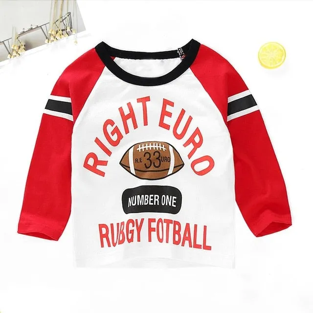 New Spring Boys Girls T Shirts Children Tees Boy Girl Long Sleeve Shirts Cotton Kids Tops Baby Clothing 12M-8Y Casual