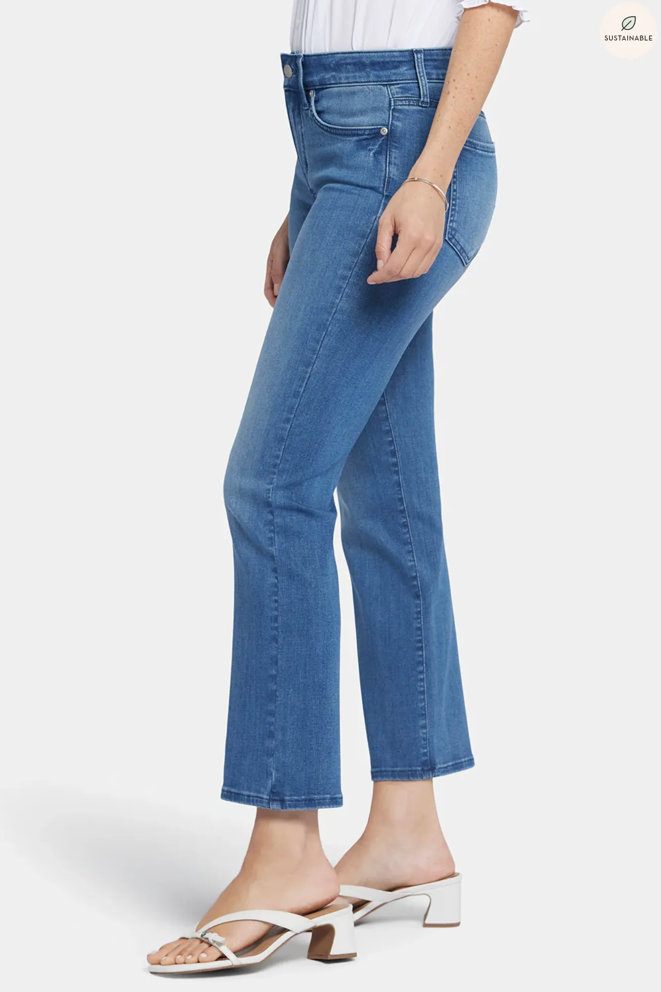 NYDJ Marilyn straight jeans (mid-rise, zip) ankle blue island