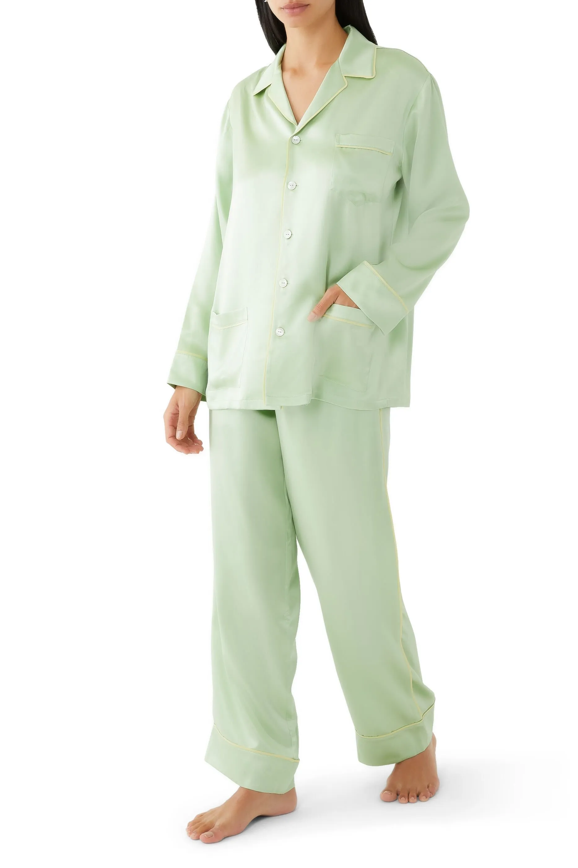 Olivia Von Halle Yves Silk Satin Pajamas