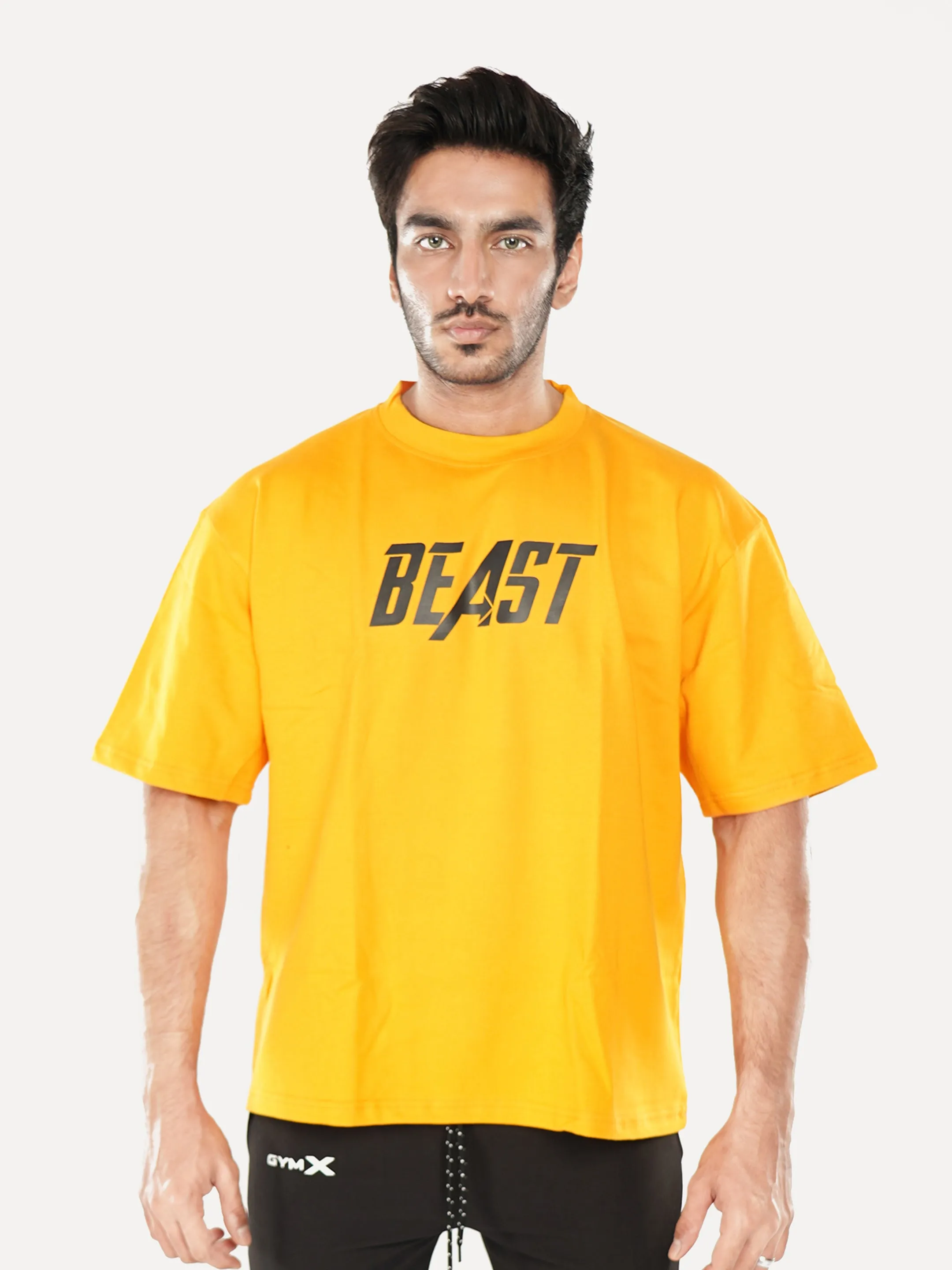 Oversized GymX Yellow Tee: Beast- Sale