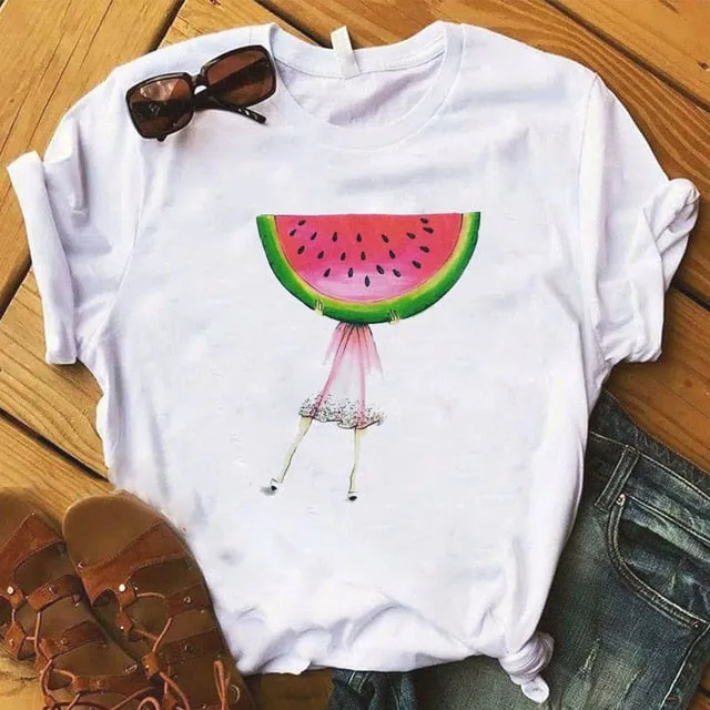 Pineapple fruits Clothing T-shirt Fashion Female Tee Top Graphic T Shirt Women Kawaii Camisas Mujer Clothes 2019