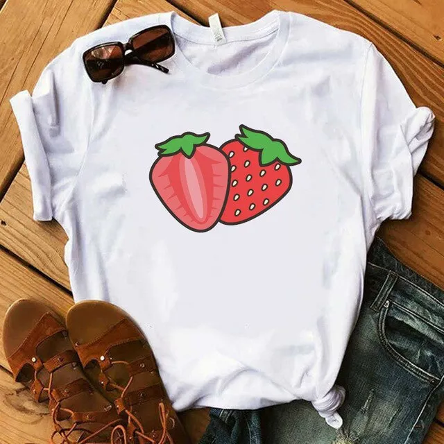 Pineapple fruits Clothing T-shirt Fashion Female Tee Top Graphic T Shirt Women Kawaii Camisas Mujer Clothes 2019