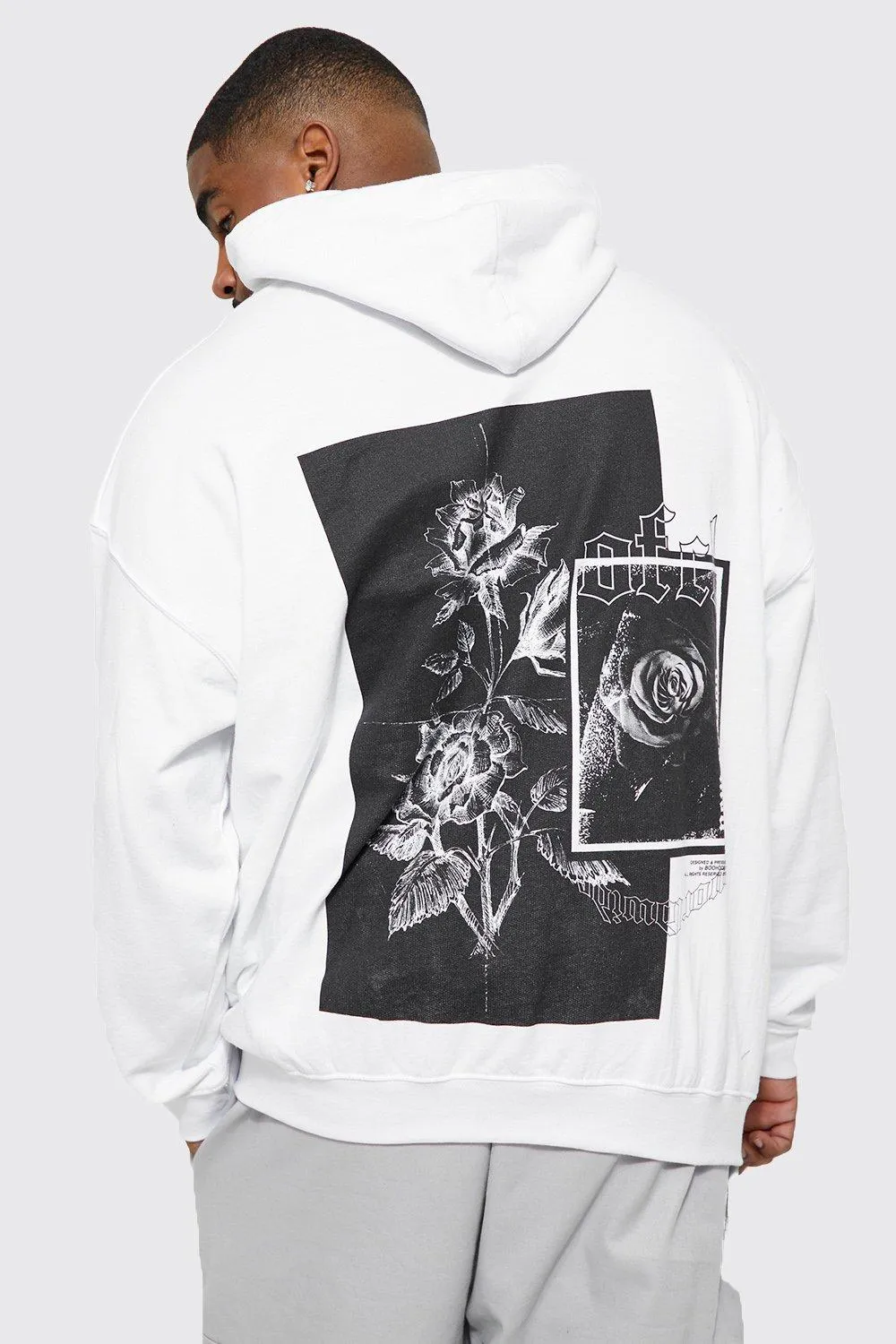 Plus Ofcl Floral Box Back Print Hoodie