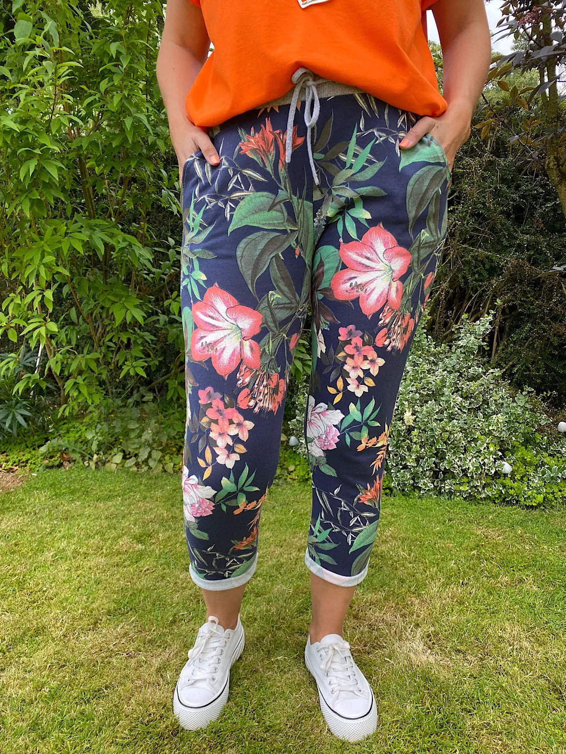 Printed Tropical Joggers