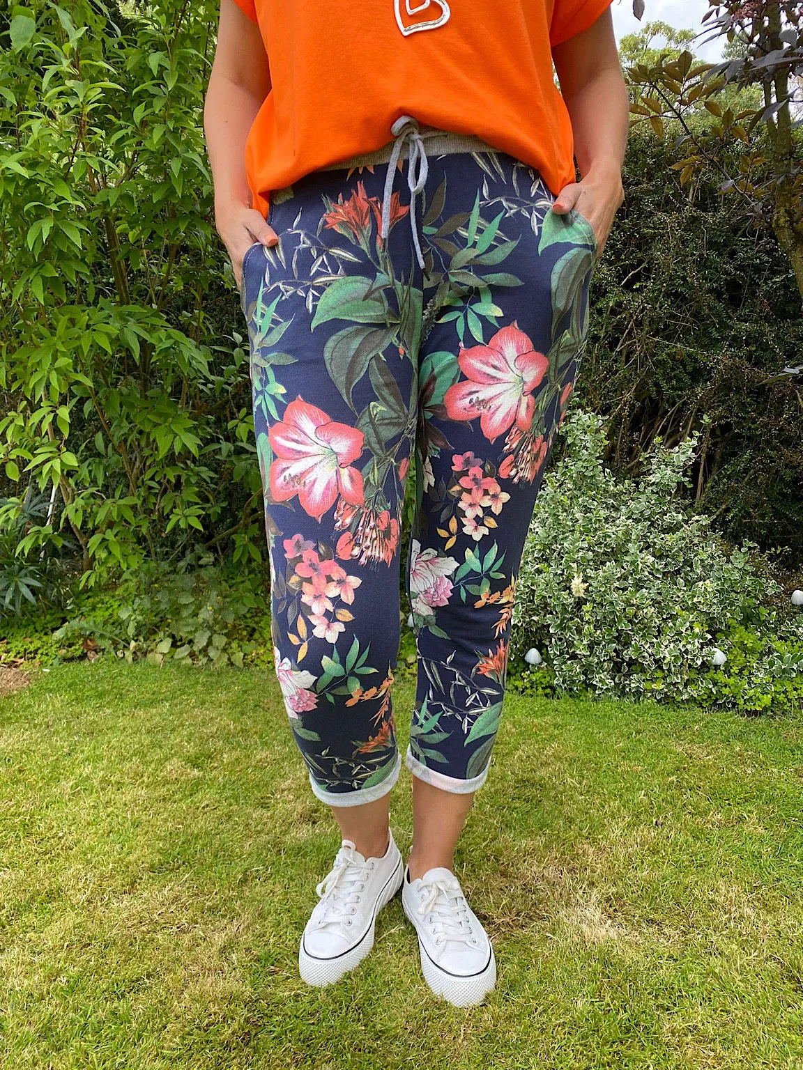 Printed Tropical Joggers