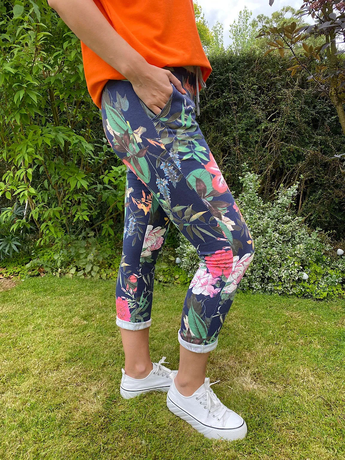 Printed Tropical Joggers