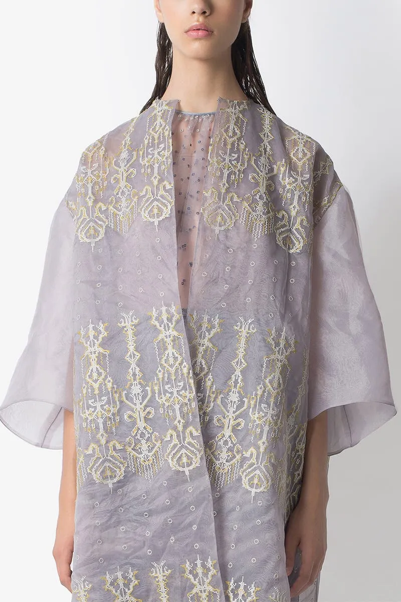 Purple Ikat Renda Coat