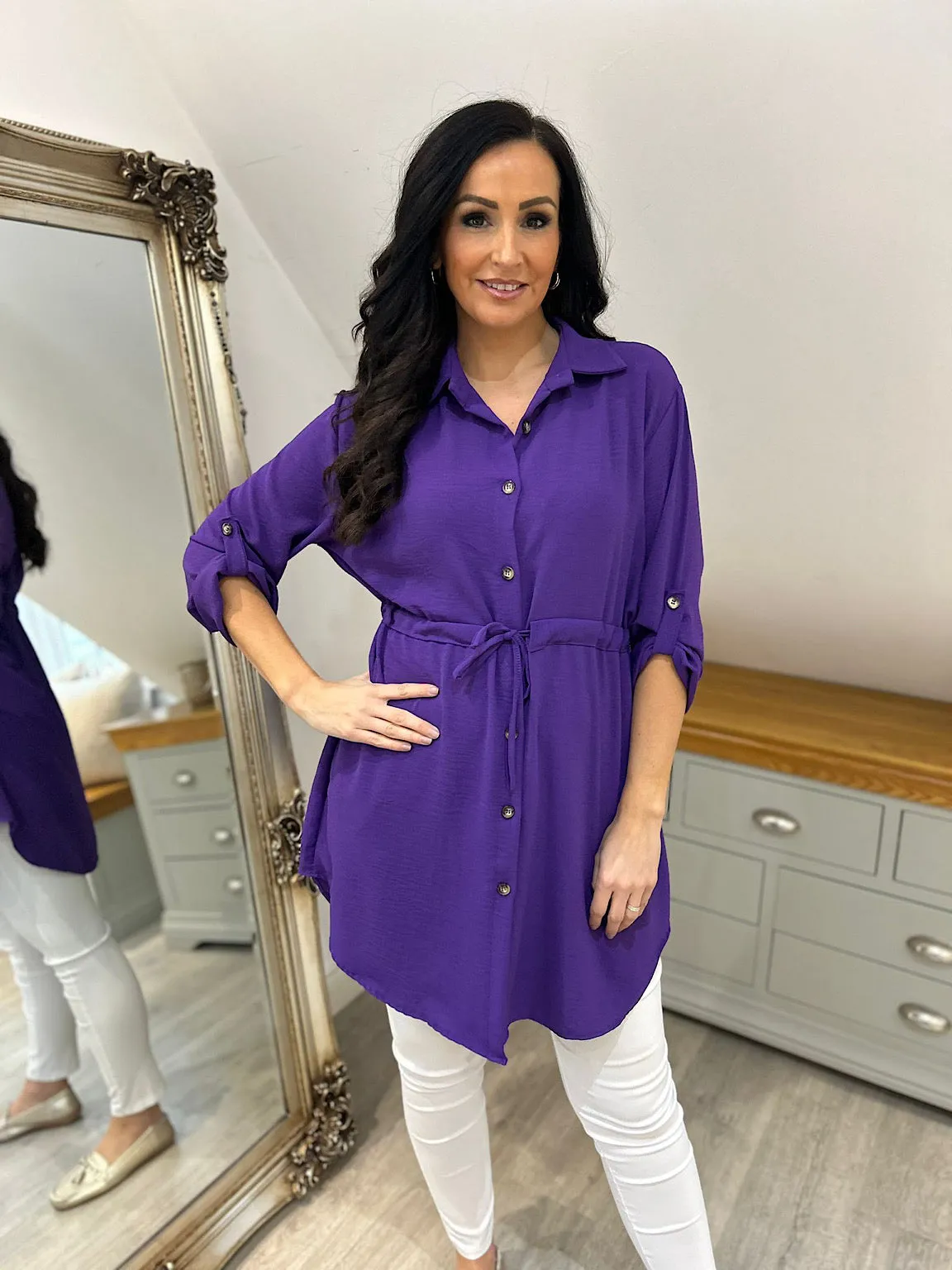 Purple Tie Waist Tunic Rosie