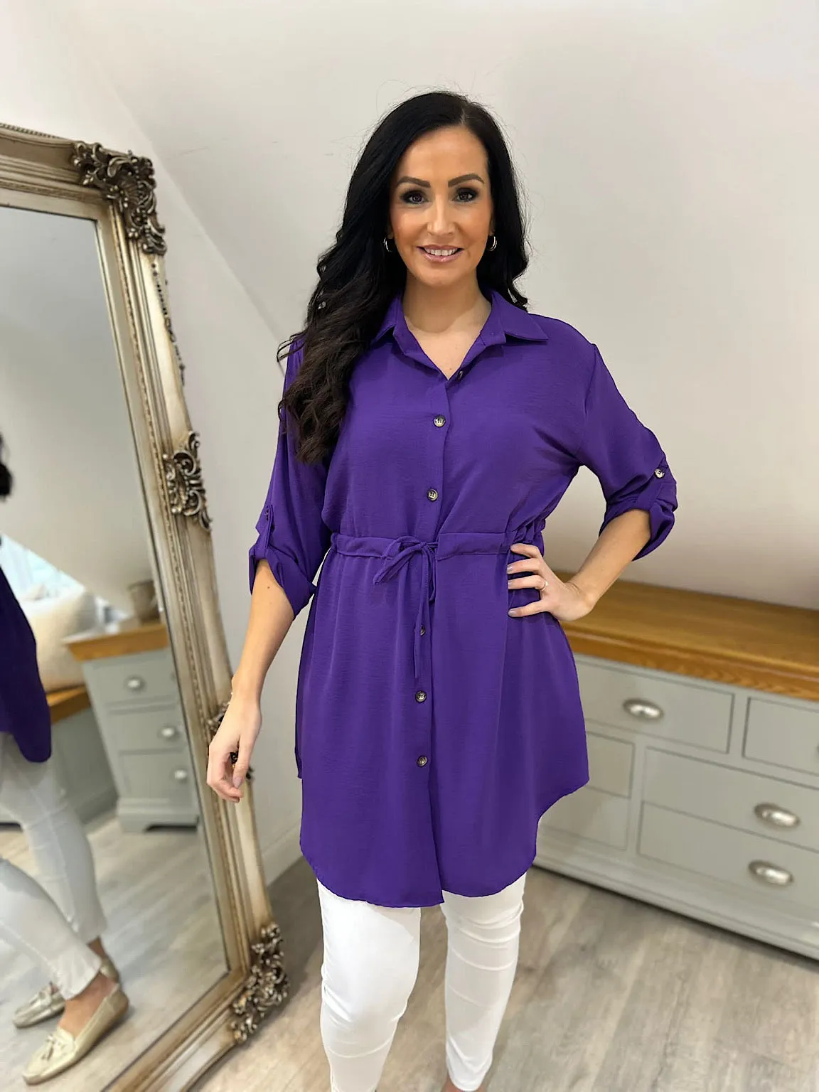 Purple Tie Waist Tunic Rosie