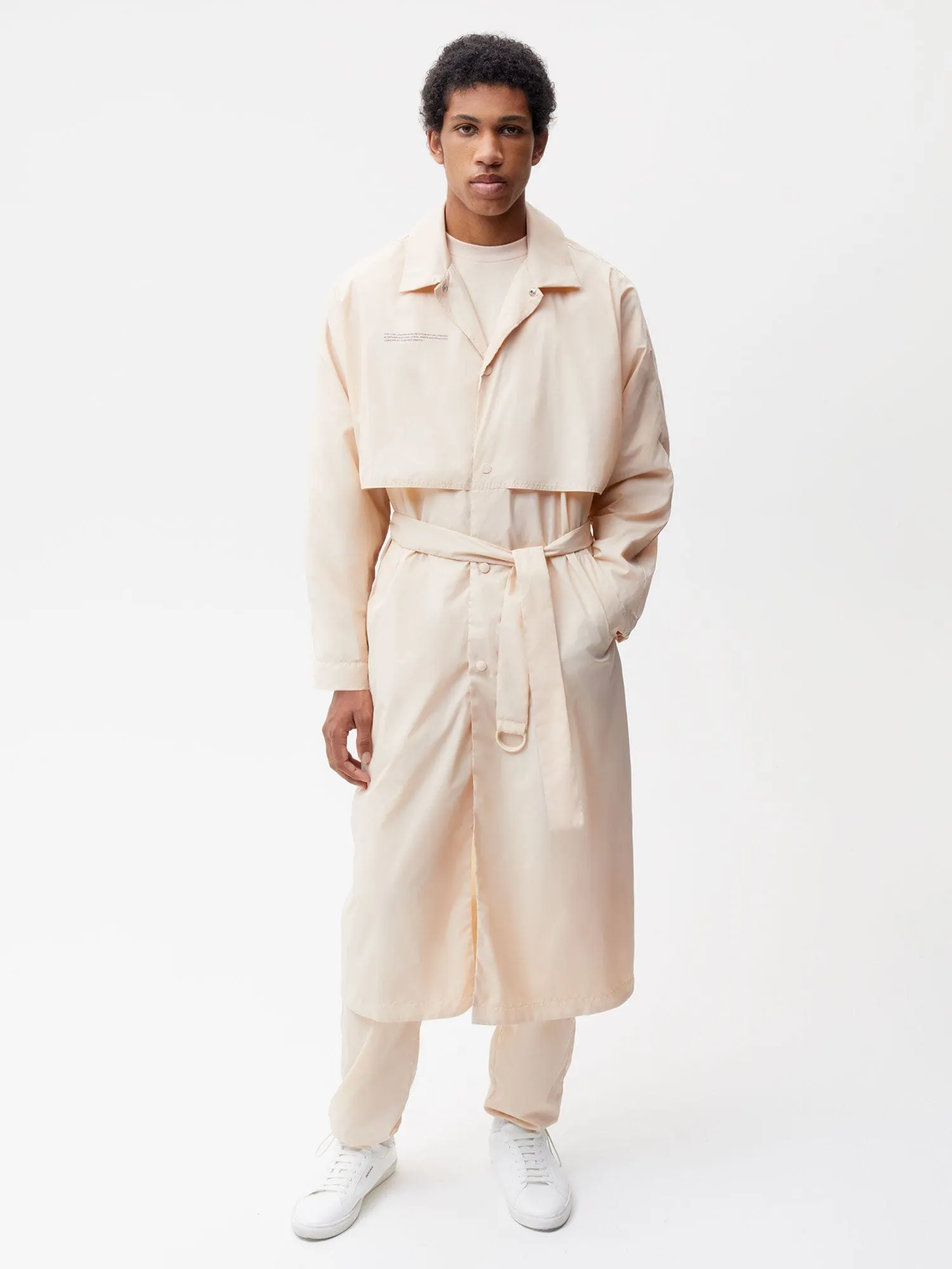 Recycled Nylon Trench Coat—sand