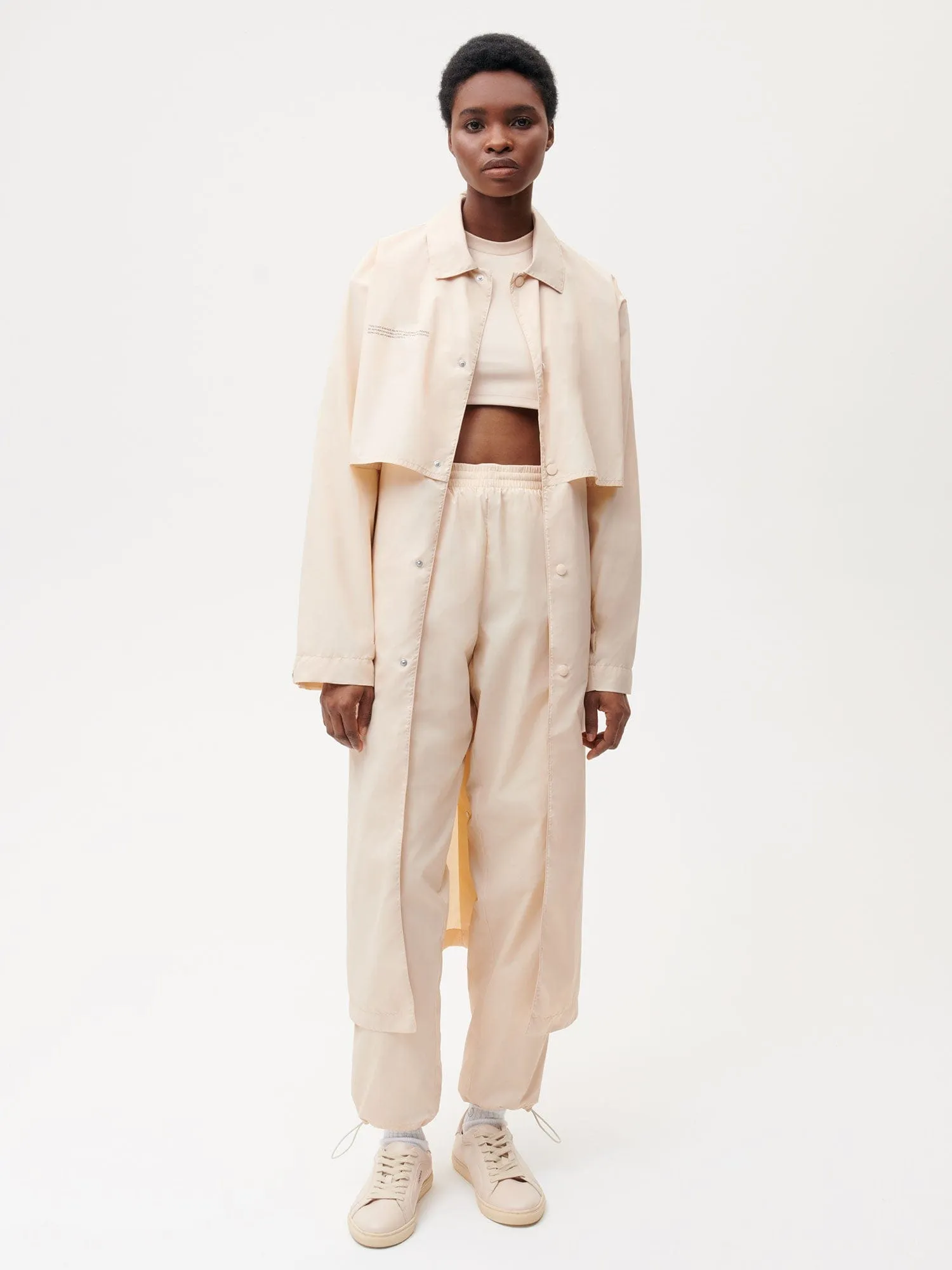 Recycled Nylon Trench Coat—sand