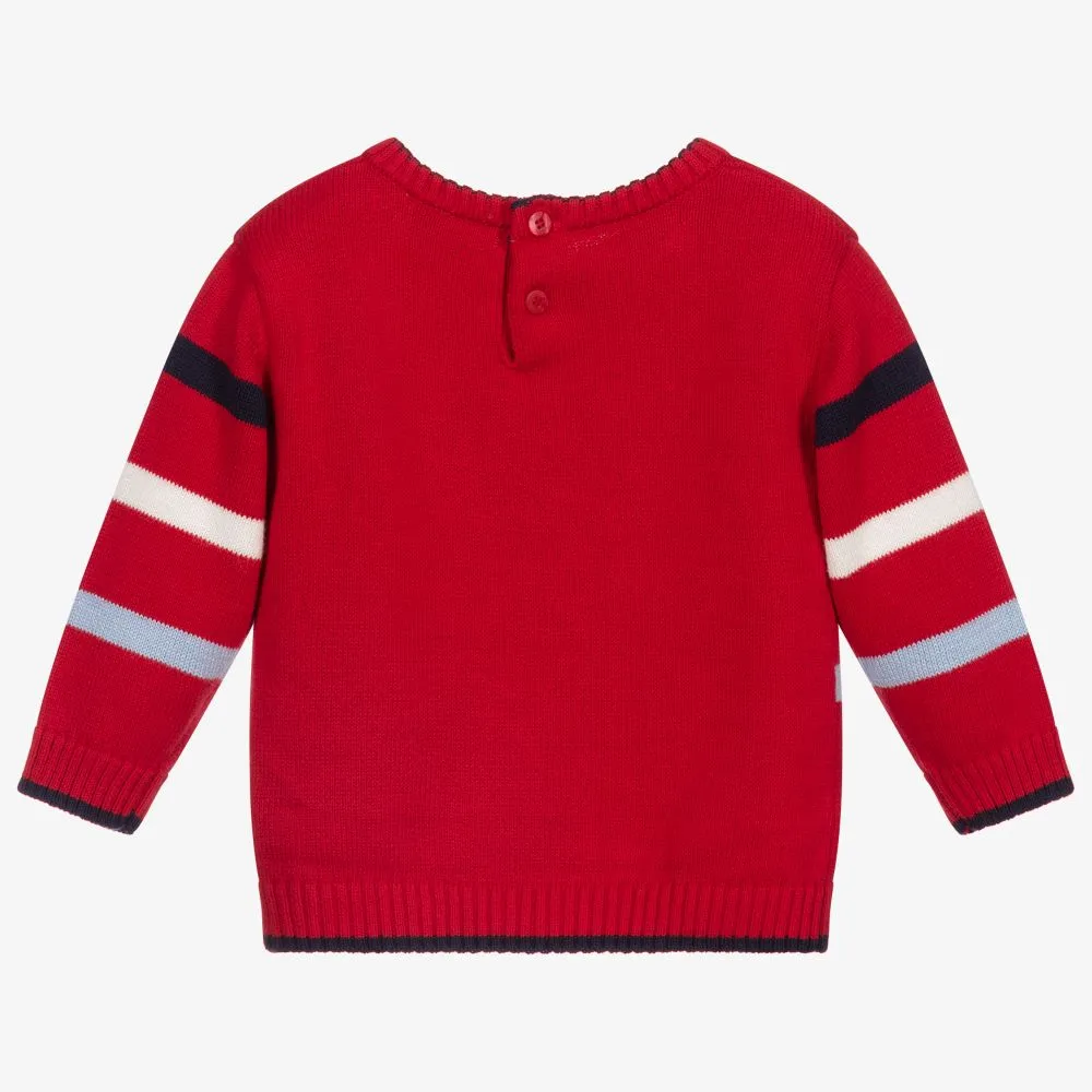 Red Knitted Cars Sweater