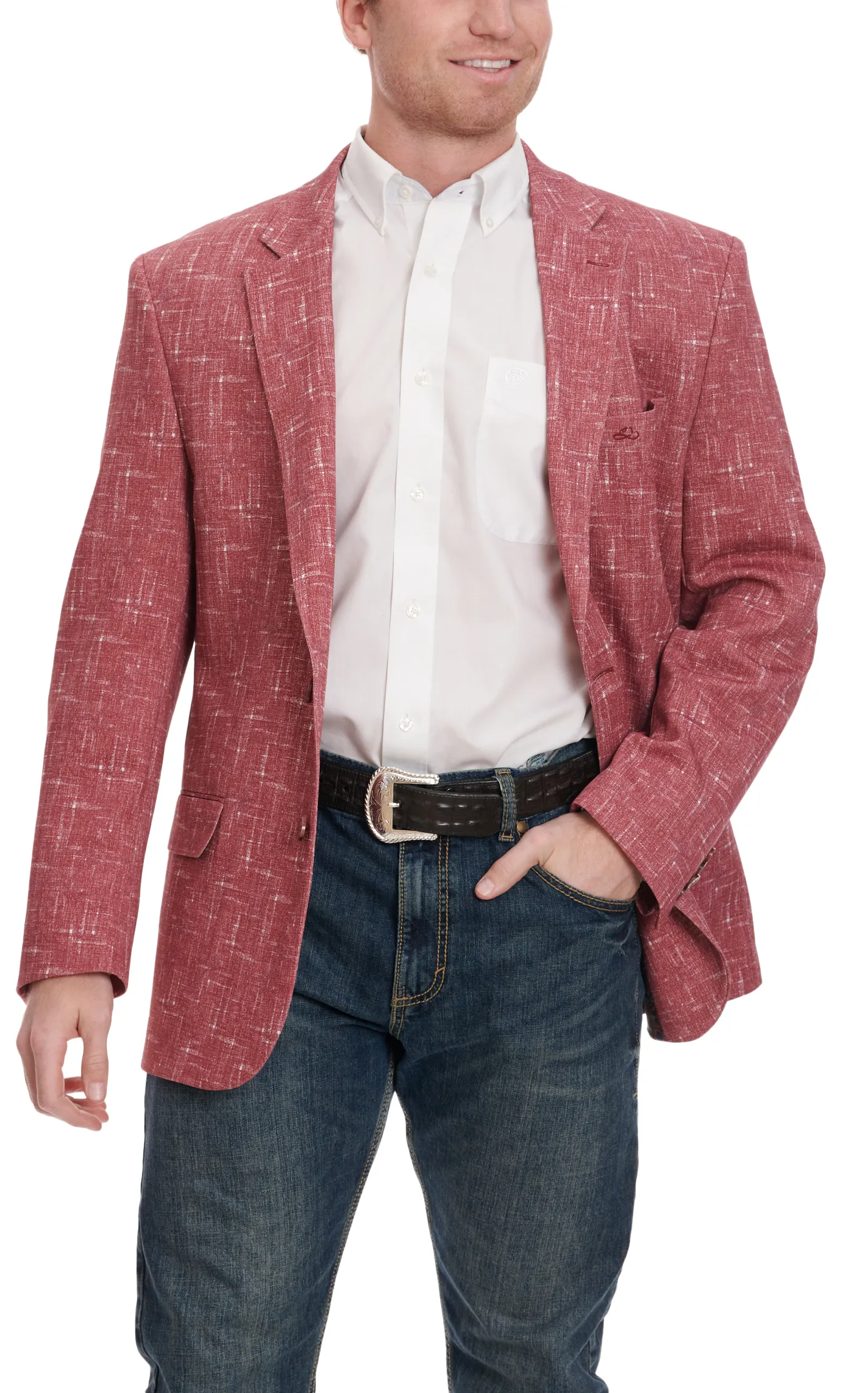 Resistol Men's Brushed Red Sport Coat