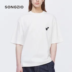 SONGZIO  |Crew Neck Unisex Street Style Plain Short Sleeves Oversized