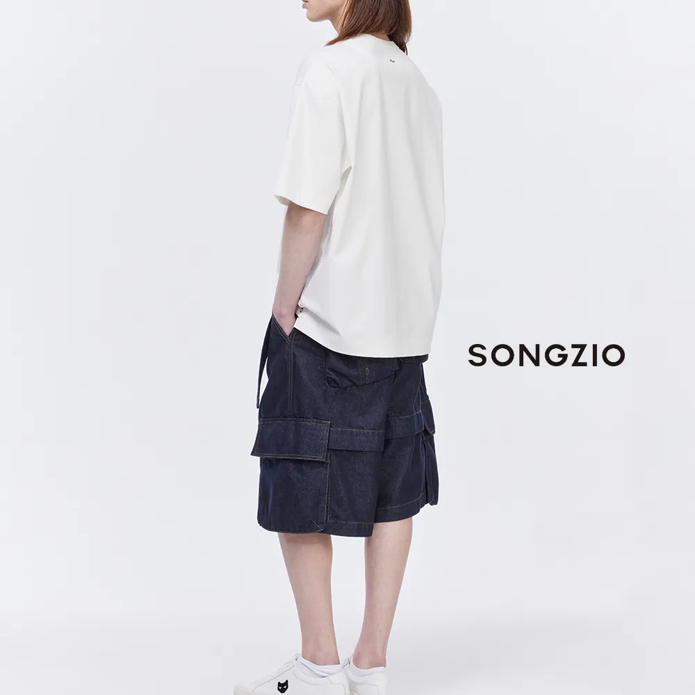 SONGZIO  |Crew Neck Unisex Street Style Plain Short Sleeves Oversized