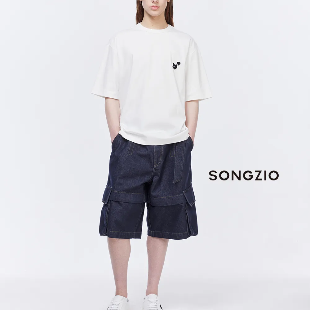 SONGZIO  |Crew Neck Unisex Street Style Plain Short Sleeves Oversized