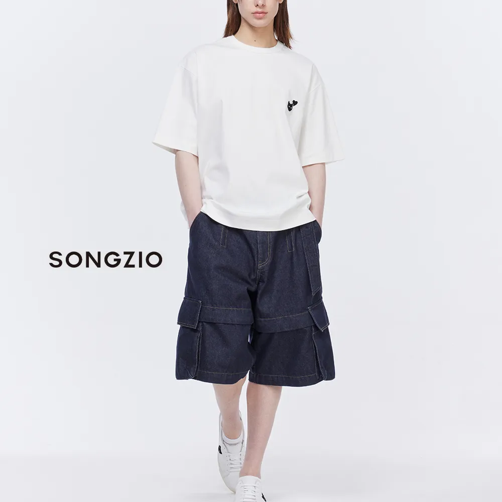 SONGZIO  |Crew Neck Unisex Street Style Plain Short Sleeves Oversized