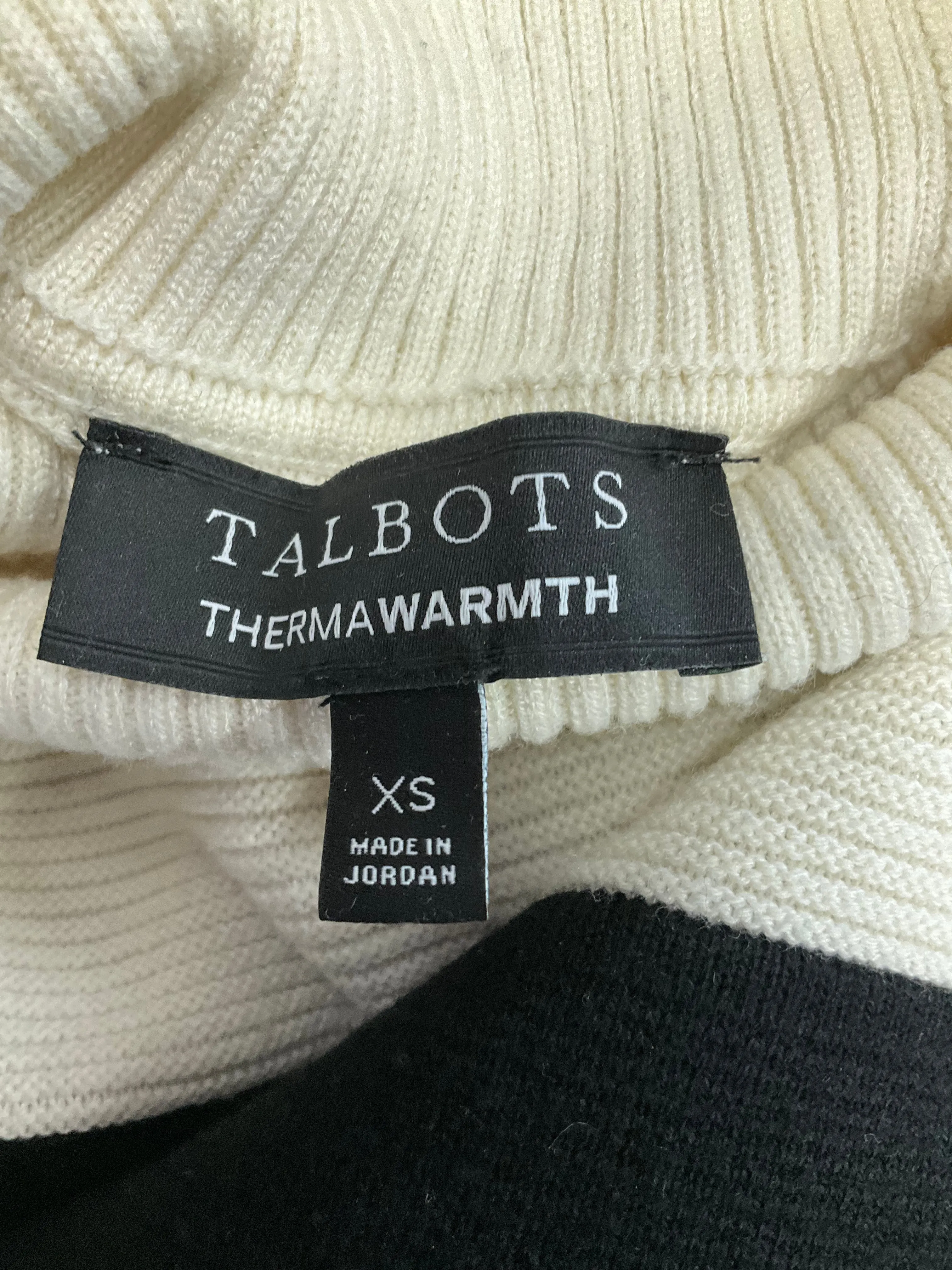 Sweater By Talbots In Black & Cream, Size: Xs