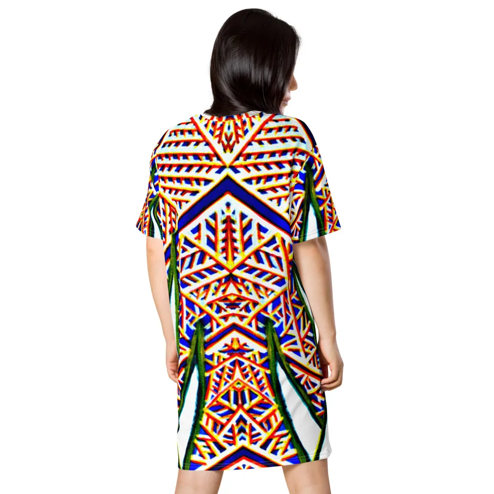 T-shirt dress – Plants kaleidoscope