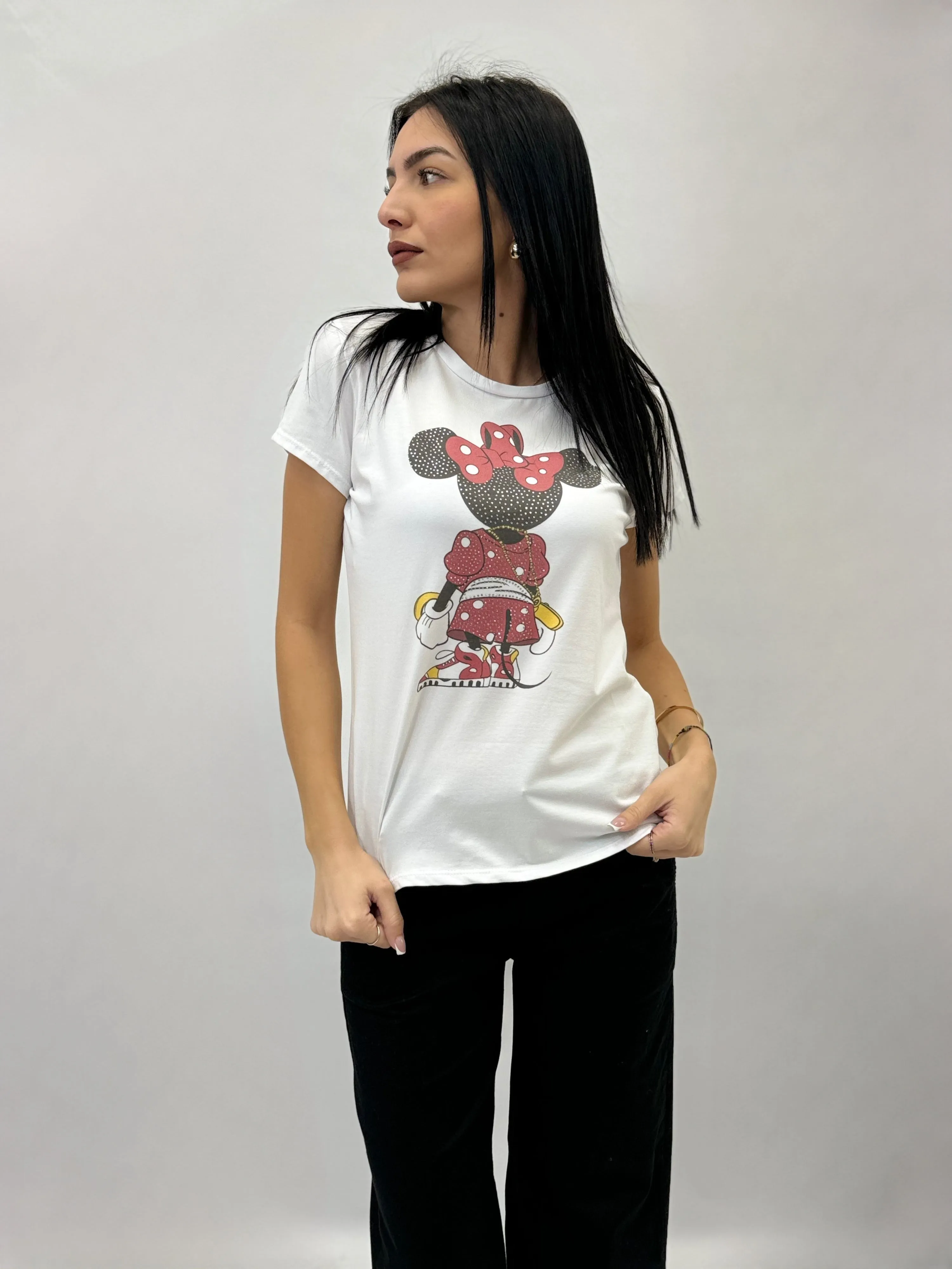 T-shirt in cotone con topolina