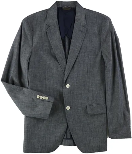 Tasso Elba Mens Chambray Two Button Blazer Jacket, TW2