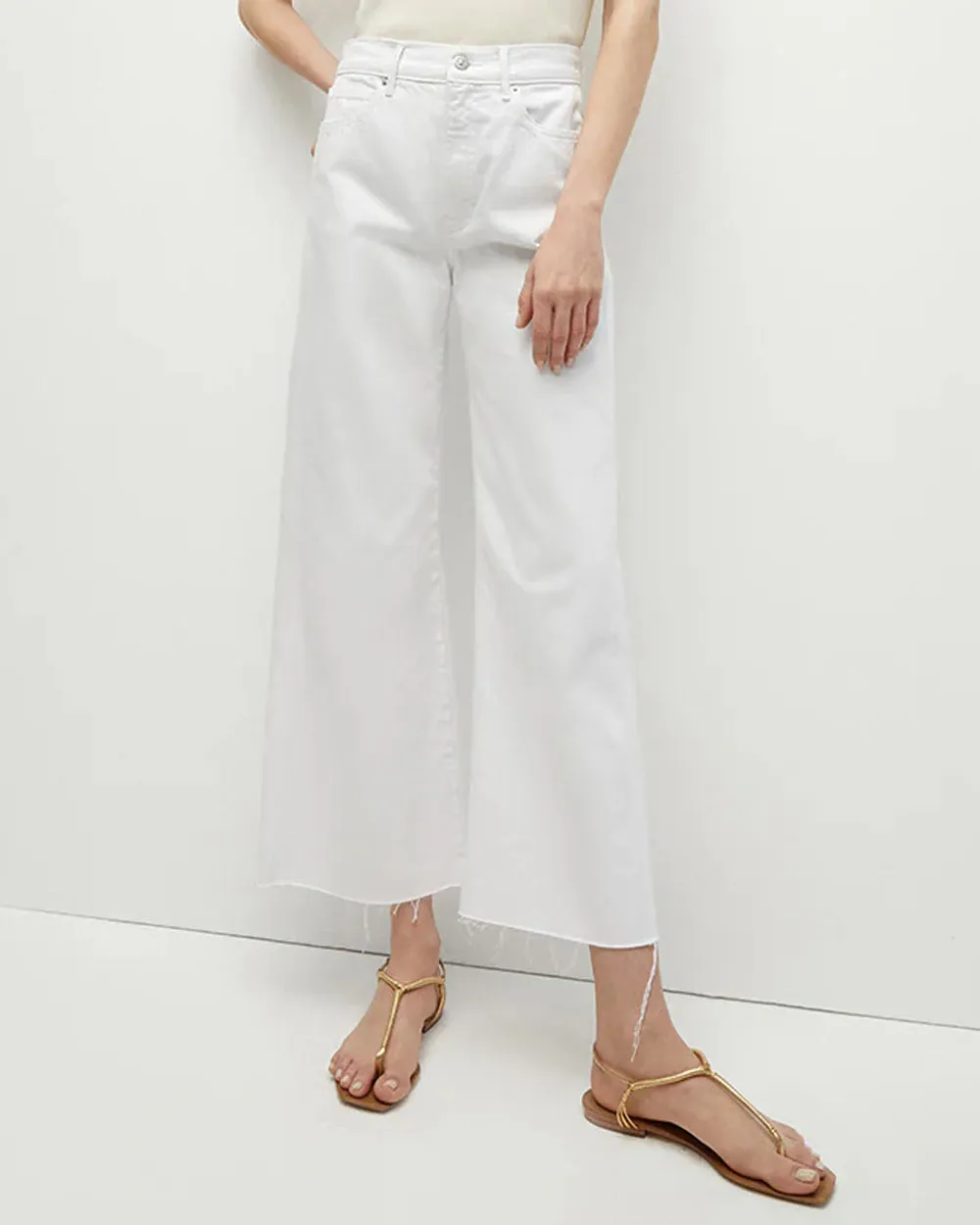 Taylor Wide Leg Crop Jean in White