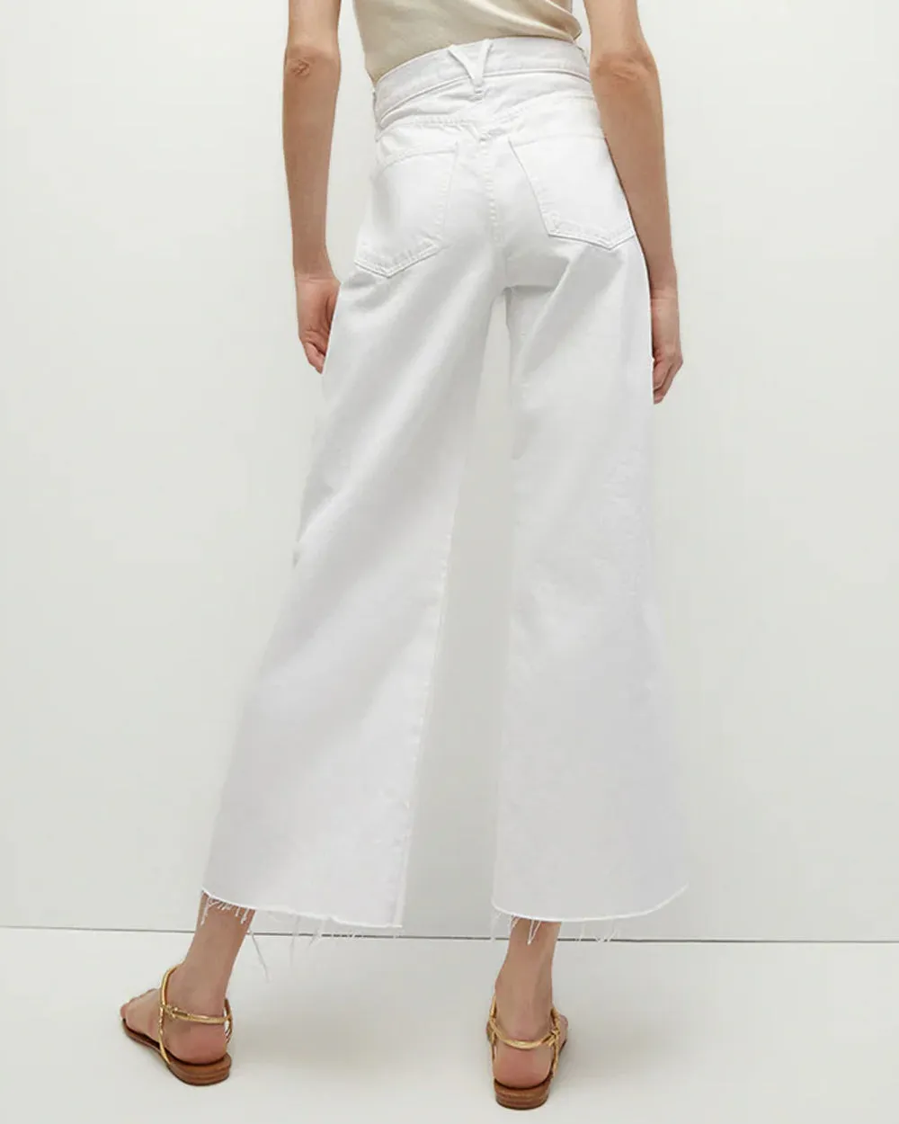 Taylor Wide Leg Crop Jean in White