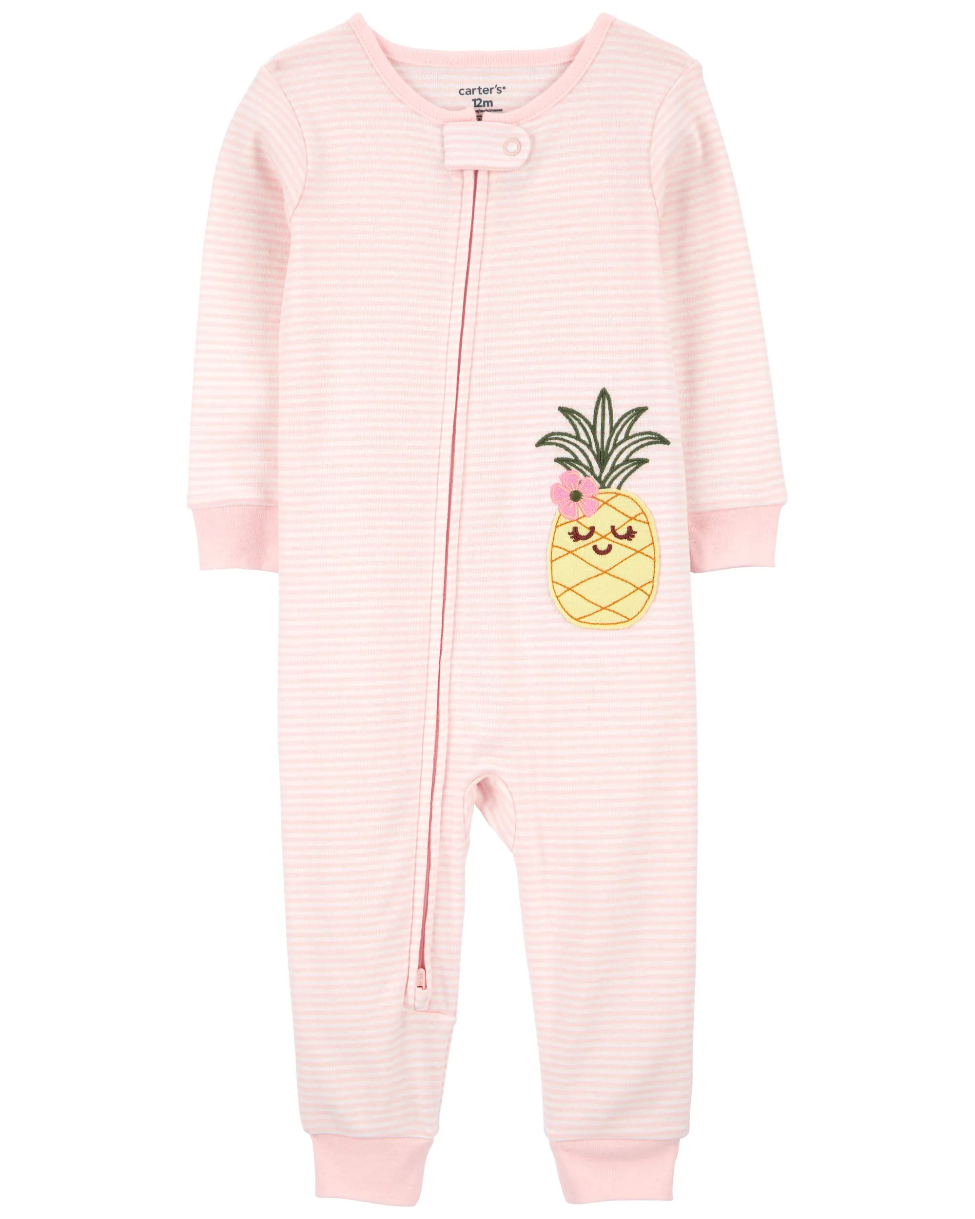 Toddler 1-Piece Pineapple 100% Snug Fit Cotton Footless Pajamas