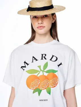 TSHIRT TRIO D`ORANGES WHITE