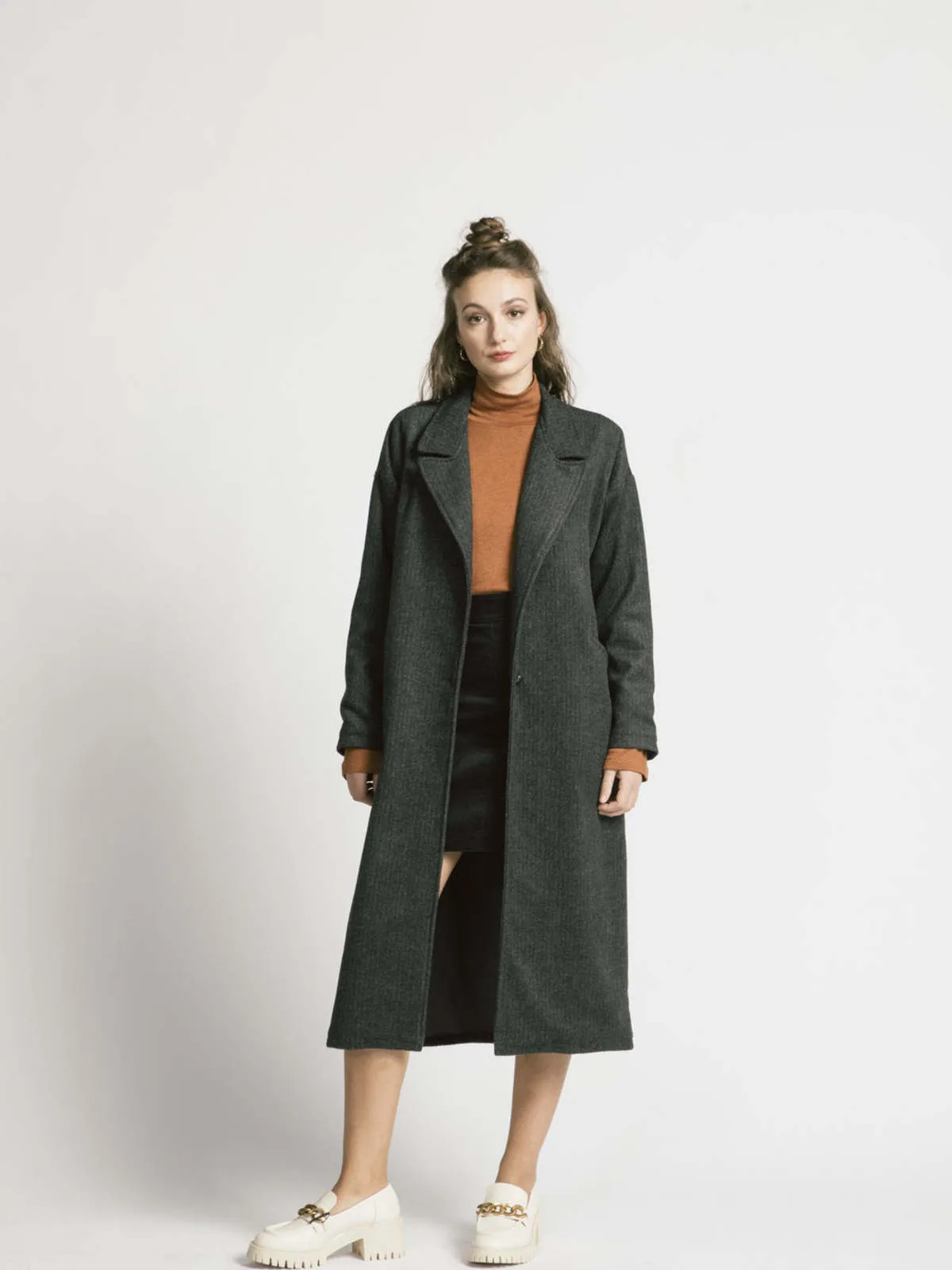 Twill Wool Viscount Coat - Grey