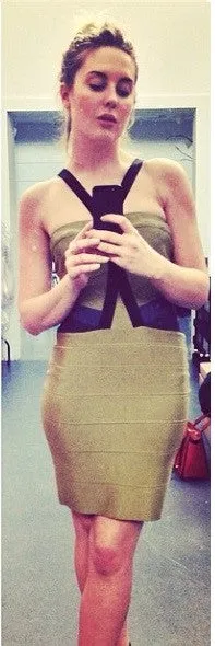 Two Tone Bandage Dress