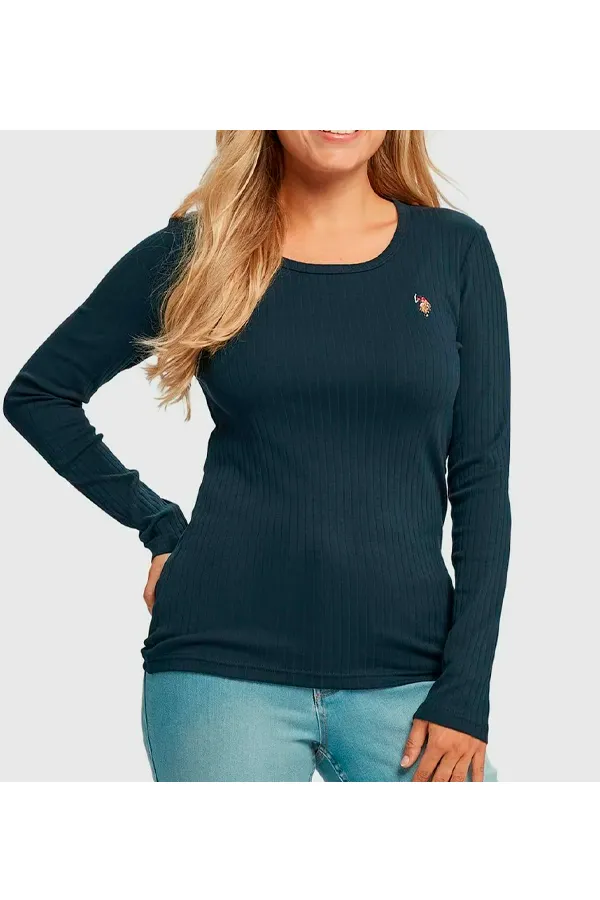 U.S. POLO ASSN. Women L/S T-shirt Carlotta Navy