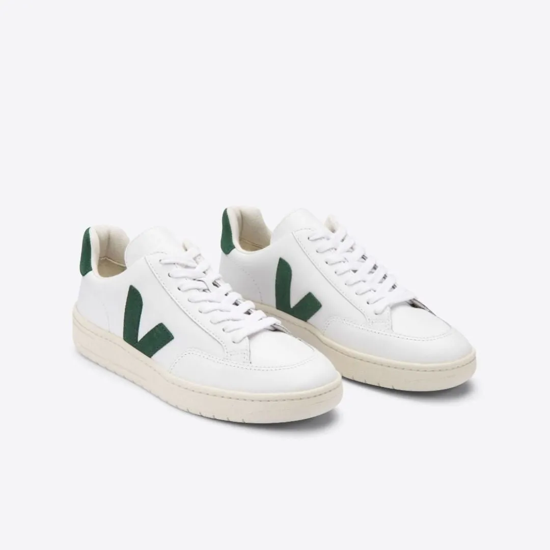 V-12 Leather Sneaker (White + Cyprus)