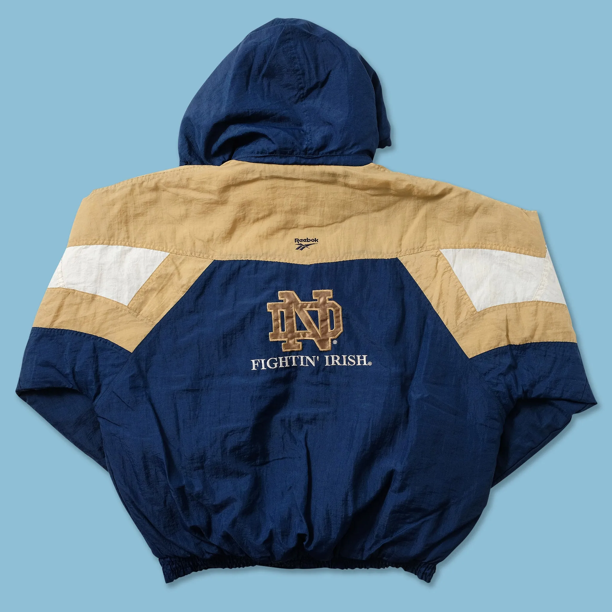 Vintage Reebok Notre Dame Padded Jacket XLarge