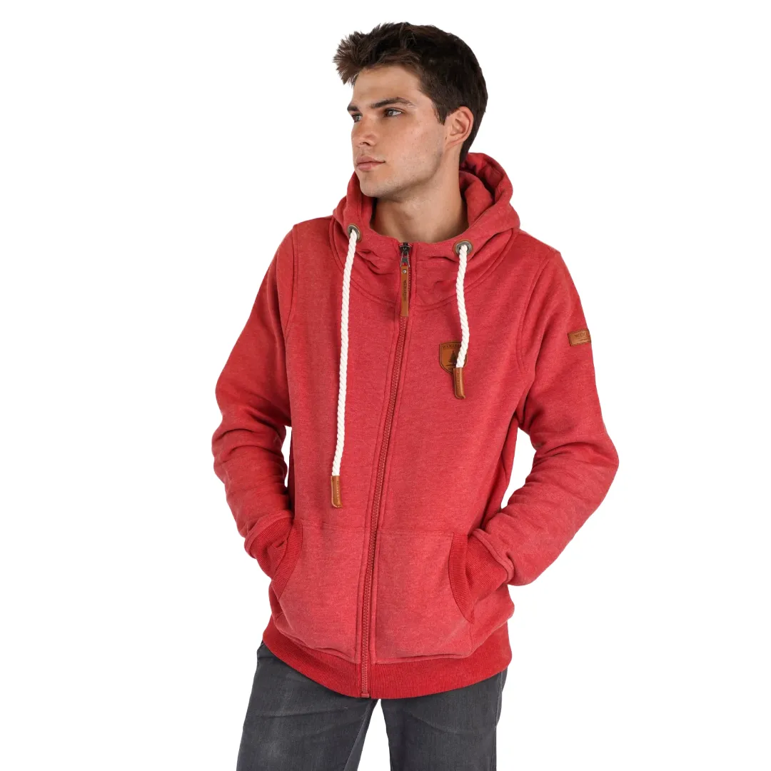 Wanakome Men’s Zeus Zip Hoodie – Crimson