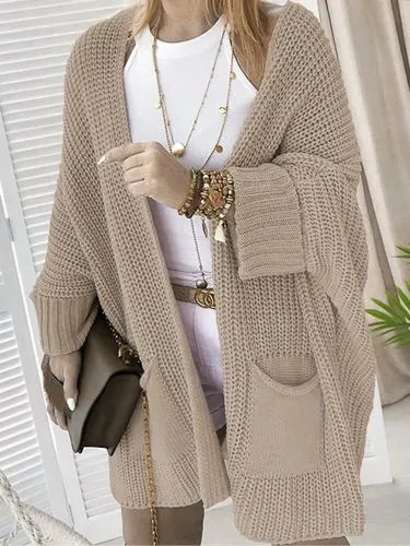 Women's Basic Classic Style Solid Color Coat Sweater